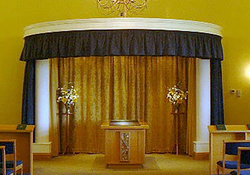 completed crematorium committal curtains