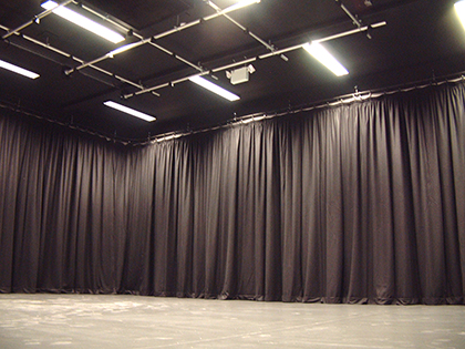 stage drama perimeter curtain tracks and drapes