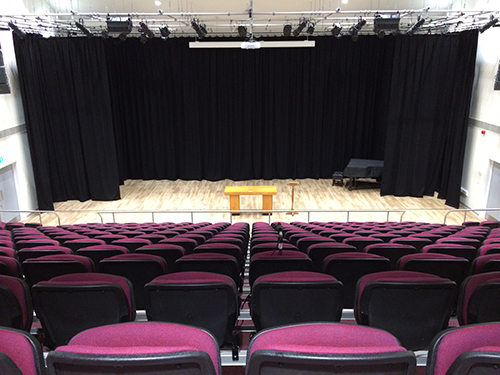 school hall drama lighting installation